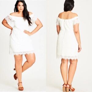 City Chic Lace Off Shoulder Dress NWT